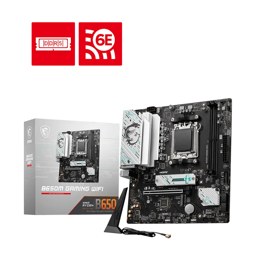 Motherboard MSI B650M GAMING WIFI AMD AM5 mATX DDR5 PCIe 4.0 M.2 Gen4 LAN 2.5Gb