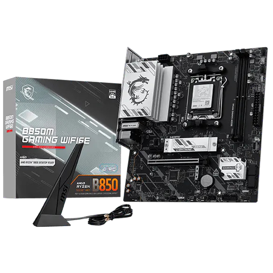 Motherboard MSI B850M GAMING WIFI6E AMD AM5 mATX DDR5 PCIe 4.0 M.2 Gen5 LAN 2.5G