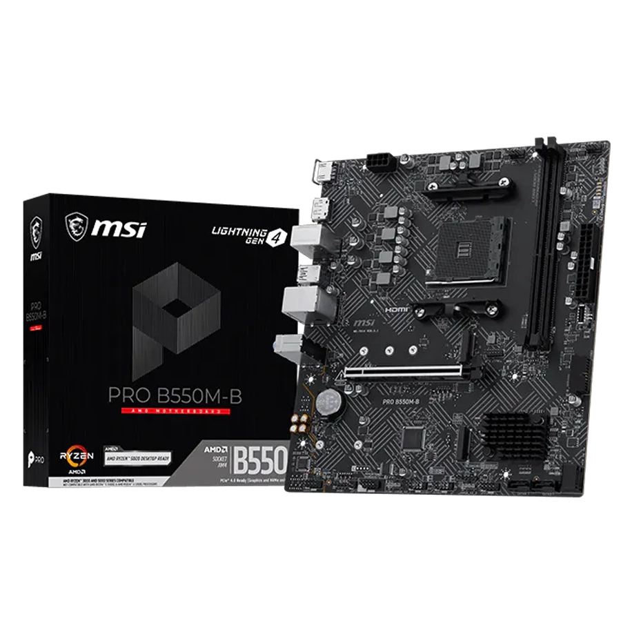 MOTHERBOARD MSI PRO B550M-B AMD AM4 MATX DDR4 PCIE 4.0 M.2 GEN4