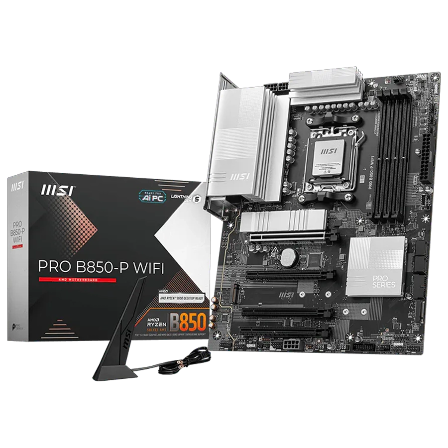 Motherboard MSI PRO B850-P WIFI AMD AM5 ATX DDR5 PCIe 5.0 M.2 Gen5 LAN 5G WIFI 7
