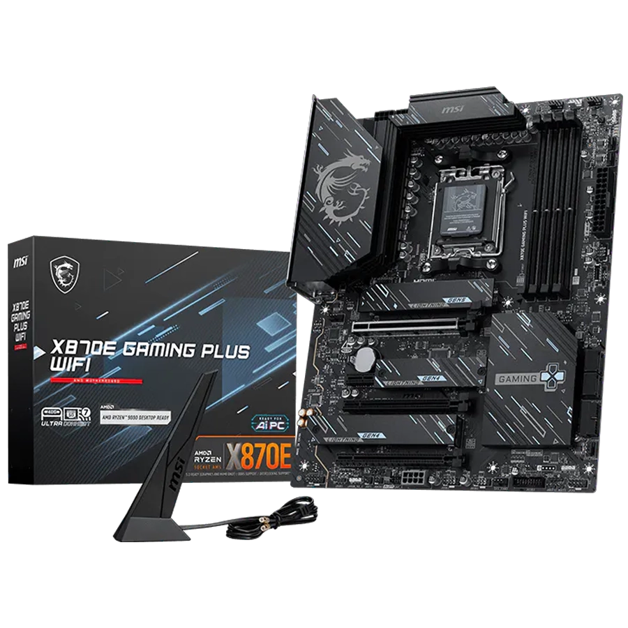 MOTHERBOARD MSI X870E GAMING PLUS WIFI AMD AM5 ATX DDR5 PCIE 5.0 M.2 GEN5 USB4 LAN 5G WIFI7
