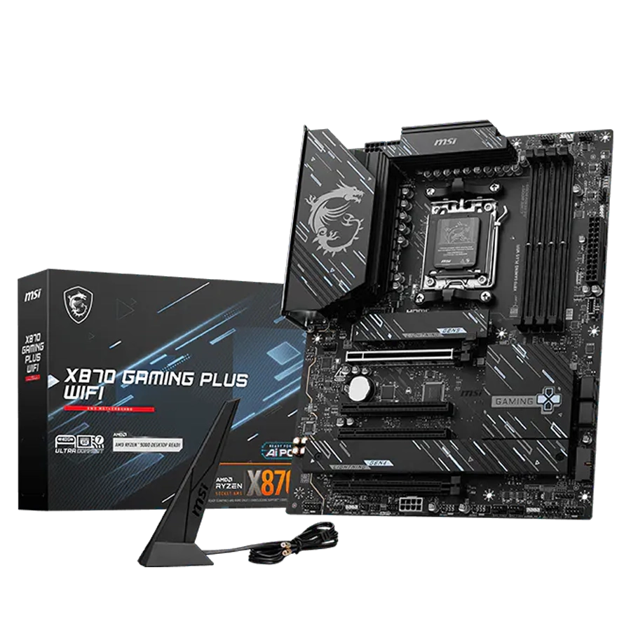 MOTHERBOARD MSI X870 GAMING PLUS WIFI AMD AM5 ATX DDR5 PCIE 5.0 M.2 GEN5 USB4 LAN 5G WIFI7 BT5.4