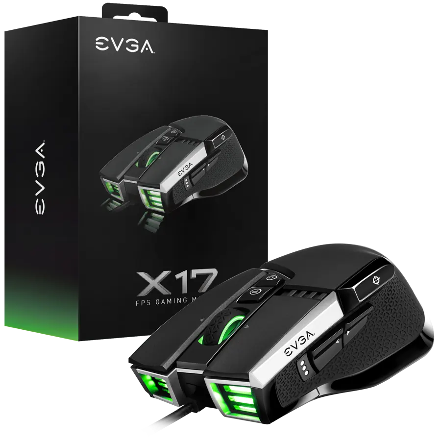 Mouse Gamer EVGA X17 16K DPI 10 Botones RGB Negro