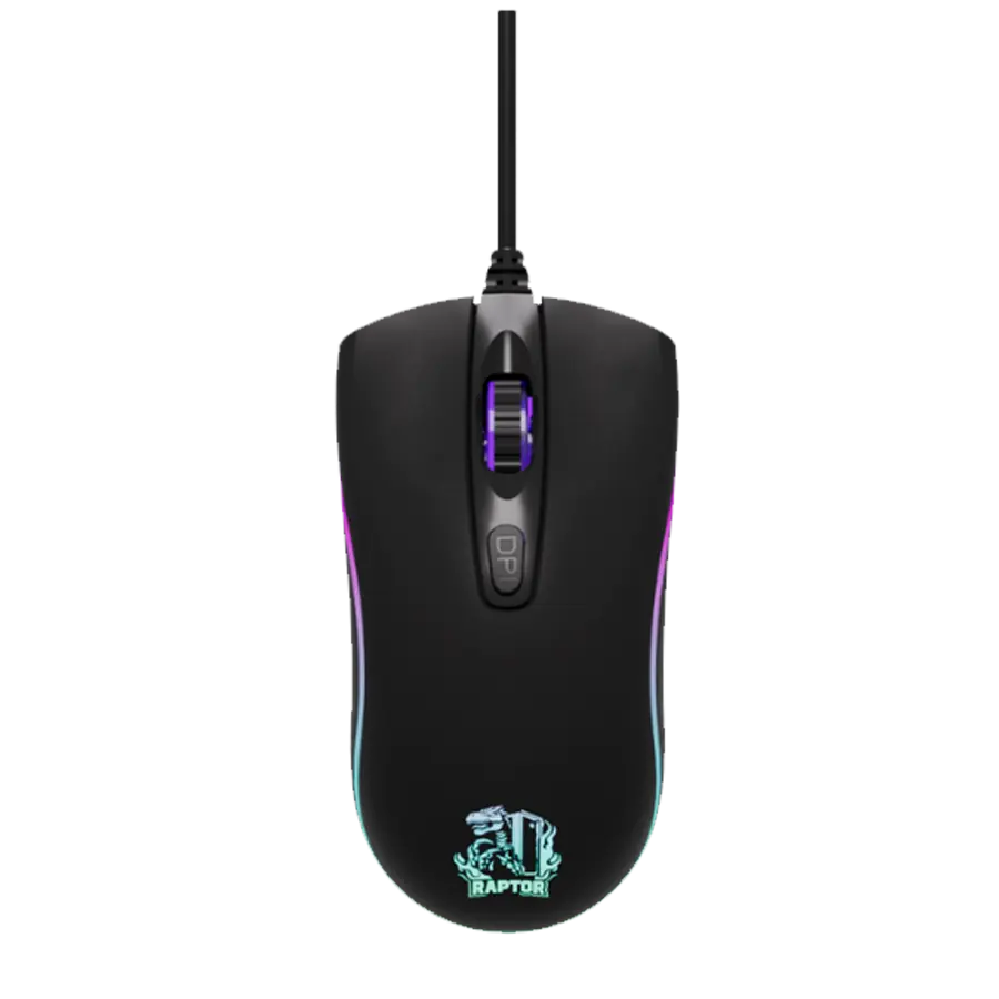 Mouse Gamer Raptor Storm Grip 4 Botones 3600dpi Negro LED 7 Colores