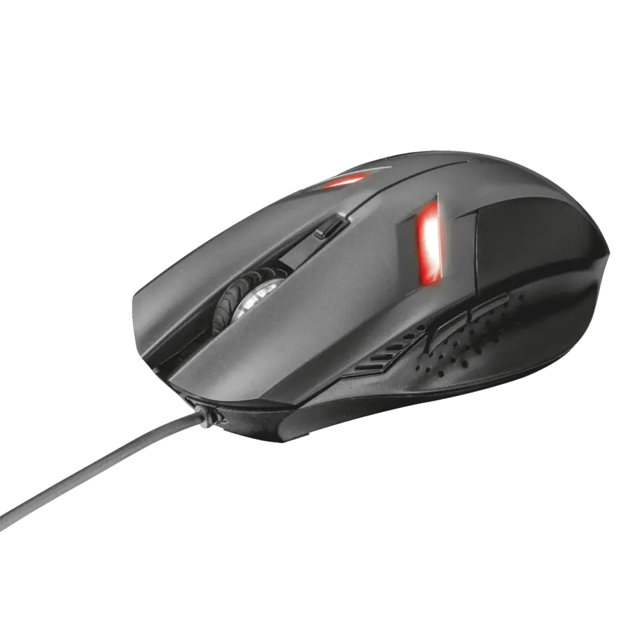 Mouse Gamer Trust Ziva 2000dpi 6 Botones Negro LED Rojo