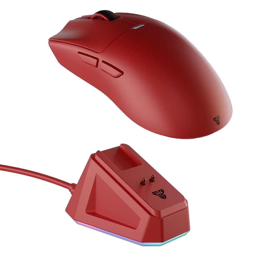 MOUSE INALÁMBRICO GAMER FANTECH TANTO PRO WG13P 8KHZ 42K DPI SIMÉTRICO DOCK RGB 2.4G BT USB ROJO