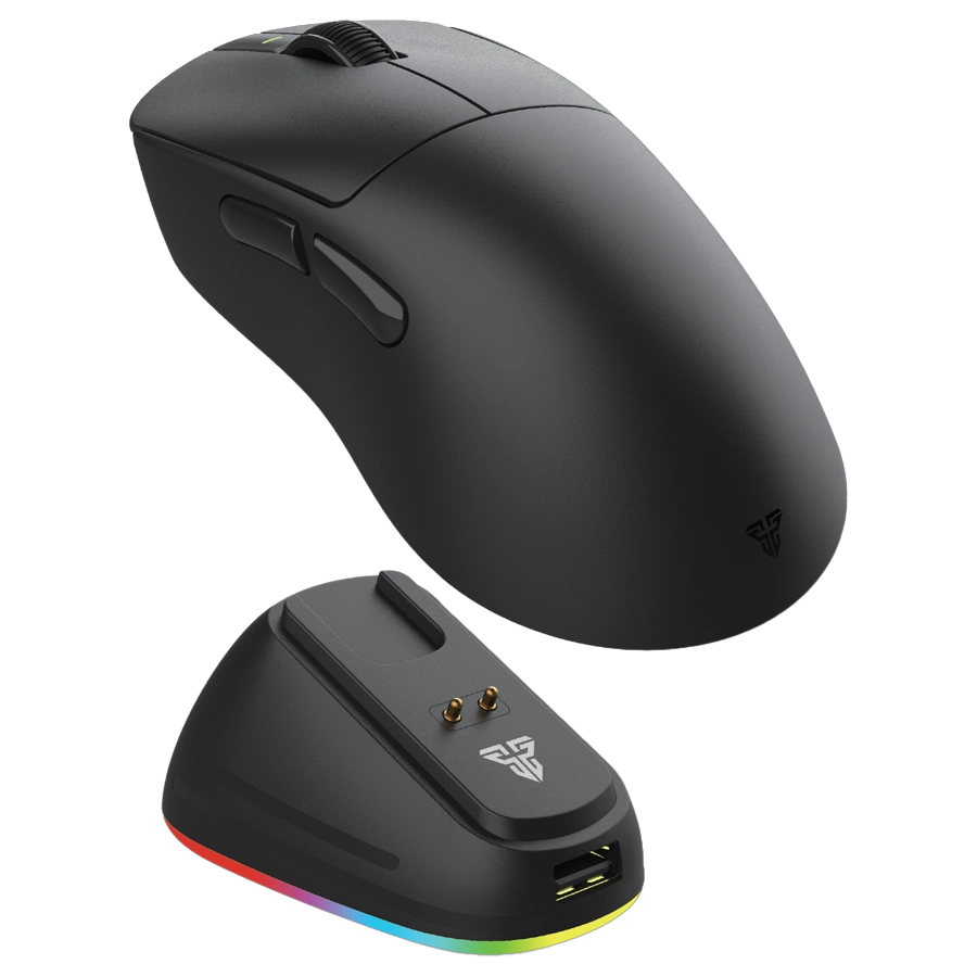 MOUSE INALÁMBRICO GAMER FANTECH YARI E WG14E 12K DPI ERGONÓMICO DOCK RGB 2.4G BT USB NEGRO