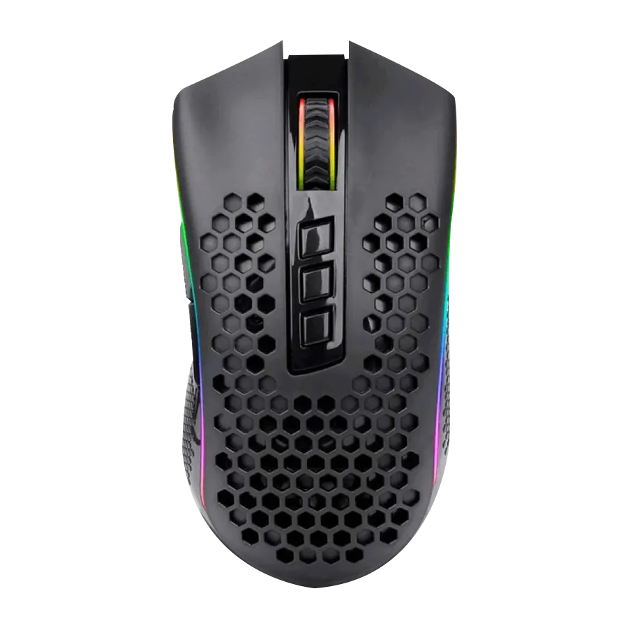 MOUSE INALÁMBRICO GAMER REDRAGON STORM PRO M808-KS RGB 16K DPI 8 BOTONES NEGRO