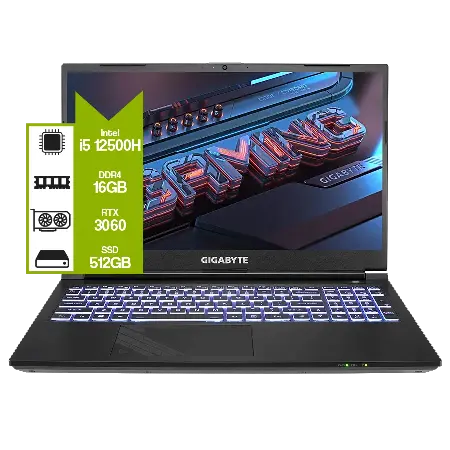 Notebook Gamer GIGABYTE G5 KE Intel i5-12500H | 3060 | 16GB DDR4 | 512GB | 15" FHD 144Hz