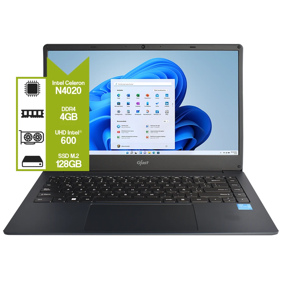 Notebook Gfast N-140 14" HD TN | Intel Celeron N4020 | 4GB DDR4 | 128GB M.2 | Win11