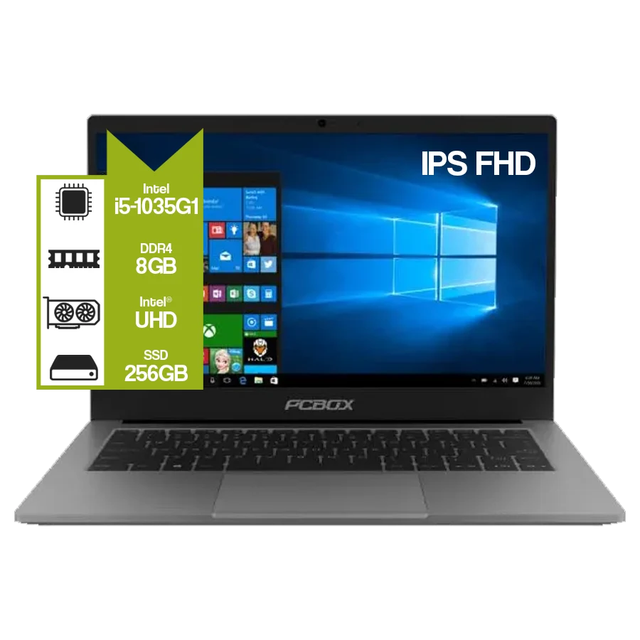 Notebook PCBOX FIRE! 5 PCB-IL5W1 14" IPS FHD | Intel Core i5-1035G1 | 8GB DDR4 | 256GB SSD | W10H