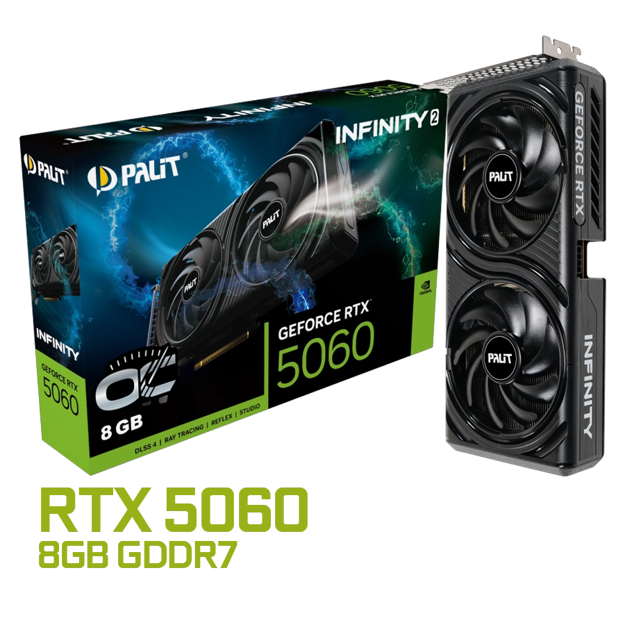Placa de Video Palit GeForce RTX 5060 Infinity 2 OC 8GB GDDR7 128bit PCIe 5.0