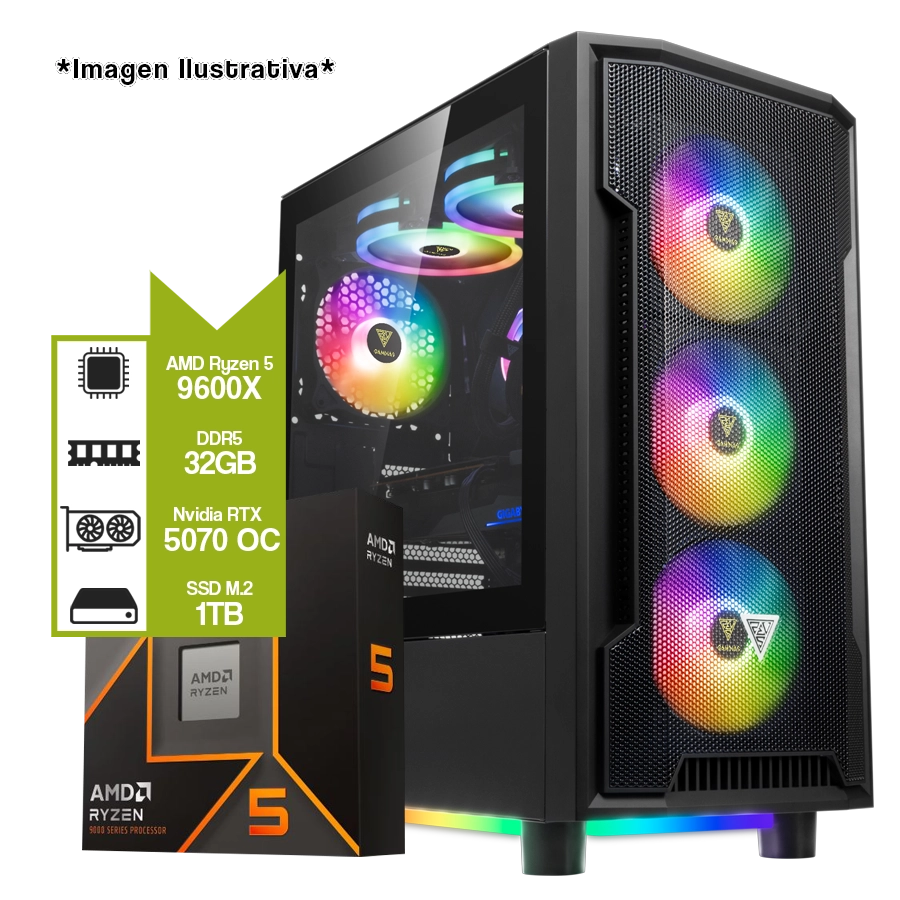 PC Armada AMD Ryzen 5 9600X + RTX 5070 + B840M + 32GB DDR5 + 1TB M.2 + BORDERLANDS 4