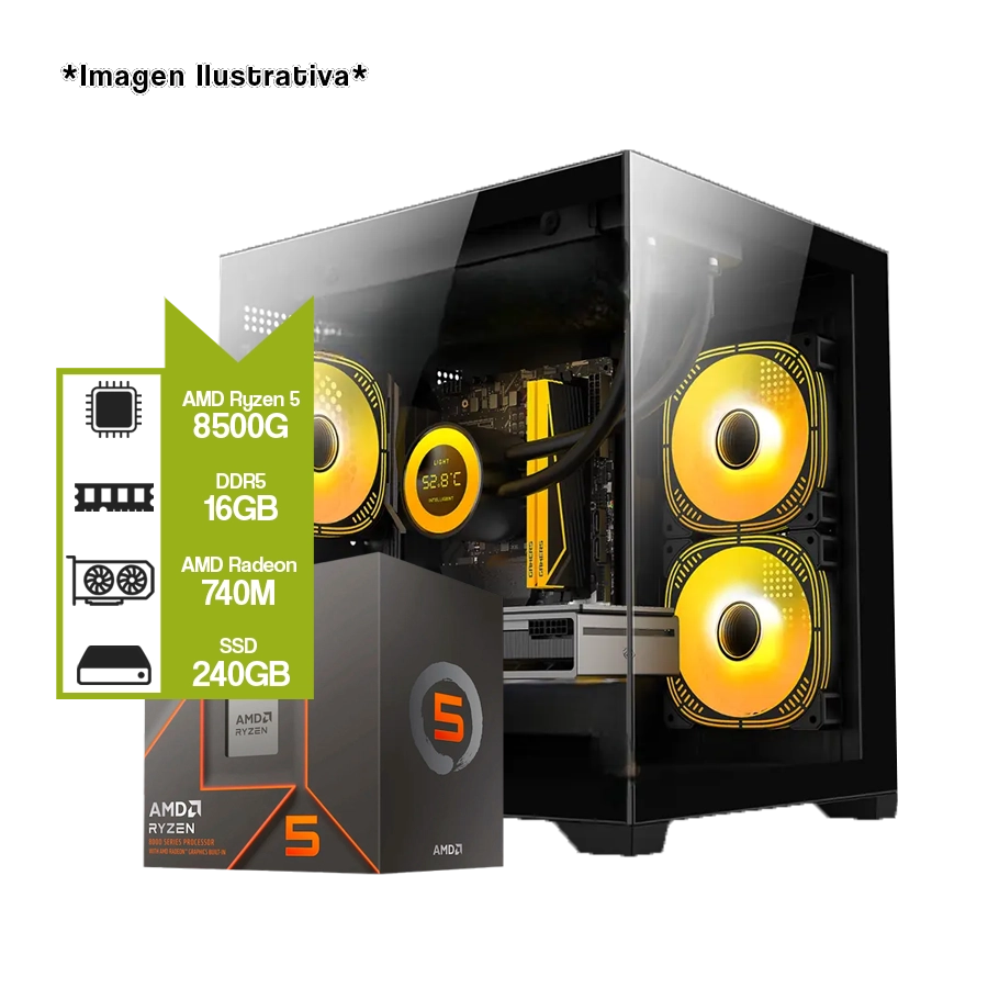 PC Armada Gamer AMD Ryzen 8500G + A620M + SSD 240GB + 16GB + JT-X93
