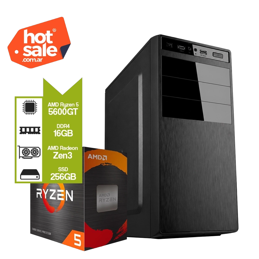 PC Gamer Armada Ryzen 5 5600GT + A520M + 16GB + SSD 240GB