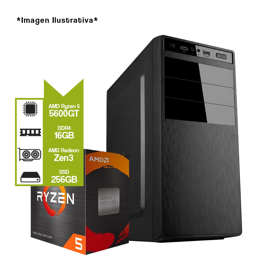 PC Gamer Armada Ryzen 5 5600GT + A520M + 16GB + SSD 240GB
