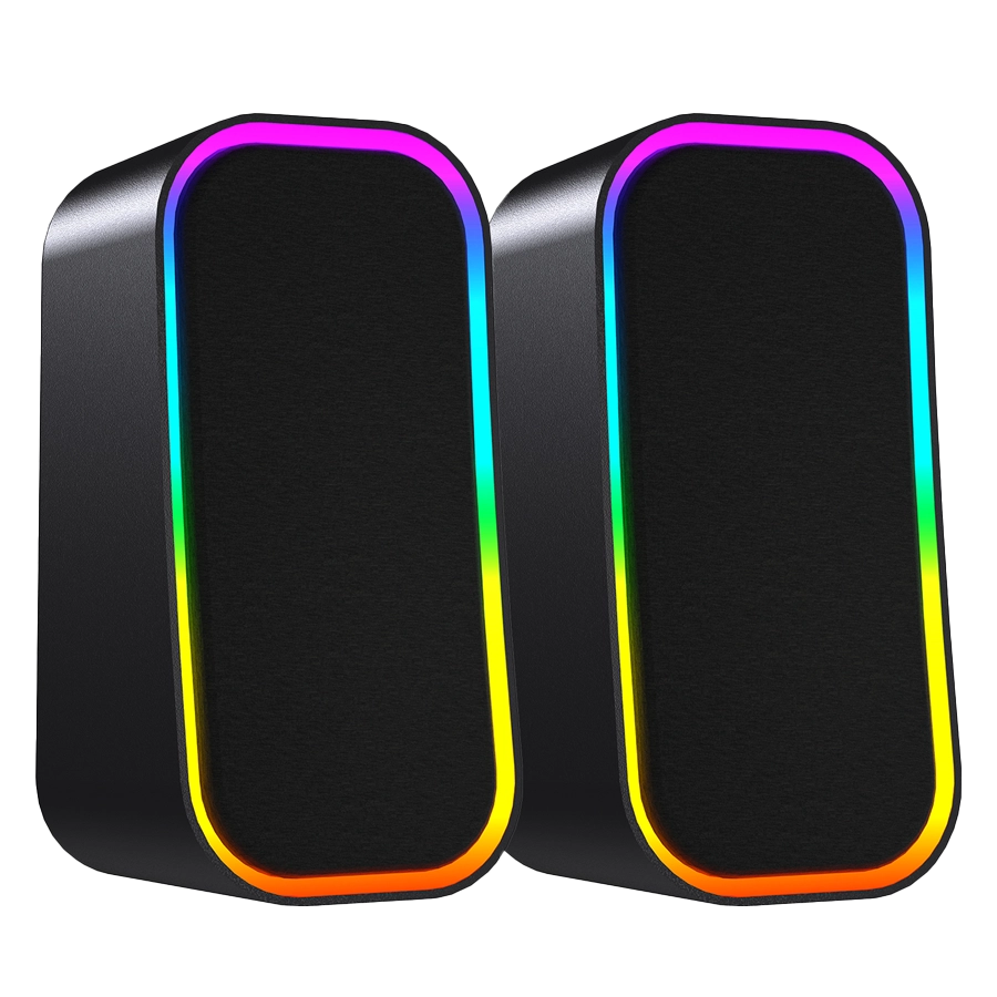 PARLANTES GAMER FANTECH GROOVE GS304 6W (2X3W) 2" RGB BLUETOOTH 3.5" USB NEGRO