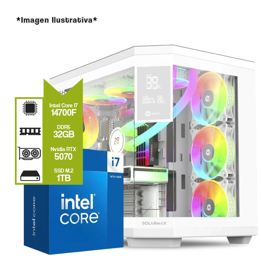 Pc Armada Gamer Intel Core i7 14700F + B760 + 32GB DDR5 + M.2 NV3 1TB + GeForce RTX 5070 