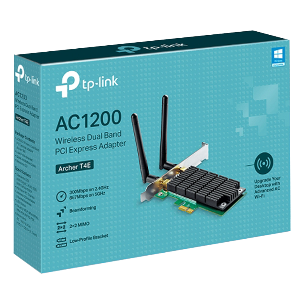 PLACA WI-FI TP-LINK ARCHER T4E AC1200 DUAL BAND 5GHZ 2 ANTENAS PCI-EXPRESS