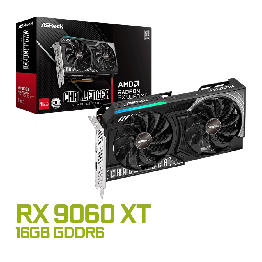 Placa de Video ASRock Radeon RX 9060 XT Challenger OC 16GB GDDR6 128bit PCIe 5.0