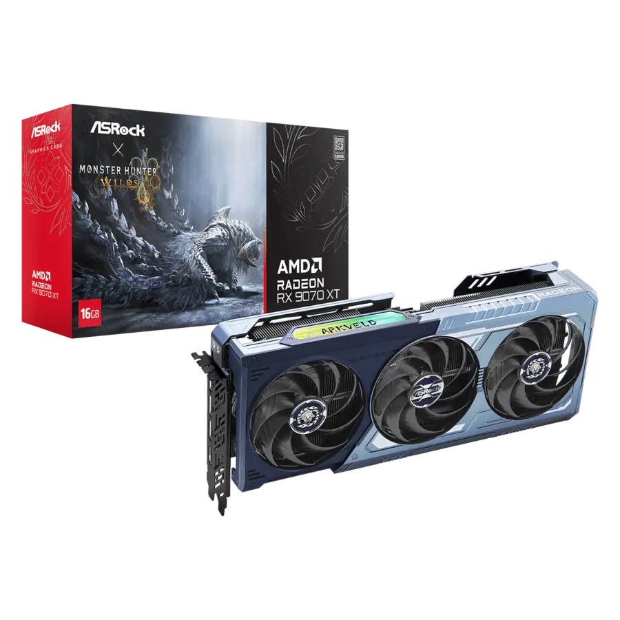 PLACA DE VIDEO ASROCK RADEON RX 9070 XT MONSTER HUNTER WILDS EDITION 16GB GDDR6 256BIT PCIE 5.0