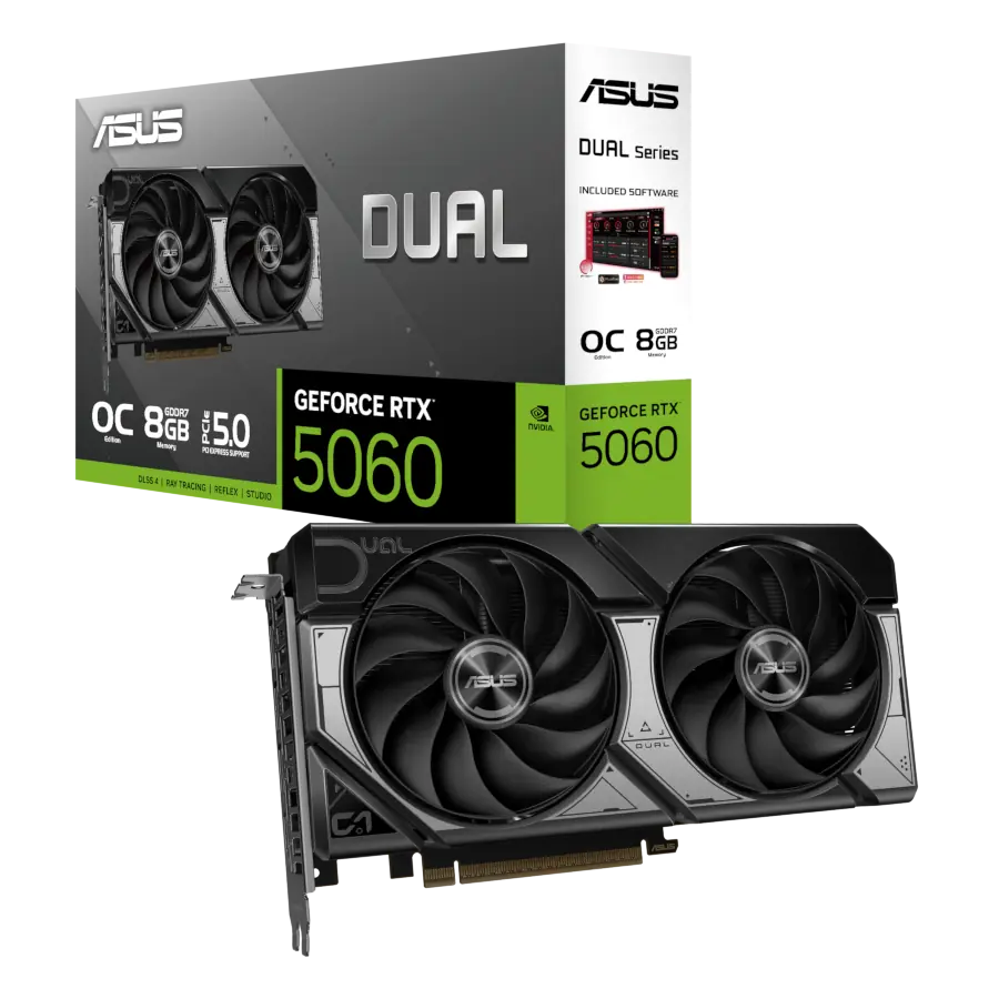 Placa de Video ASUS Dual GeForce RTX 5060 OC 8GB GDDR7 128bit PCIe 5.0