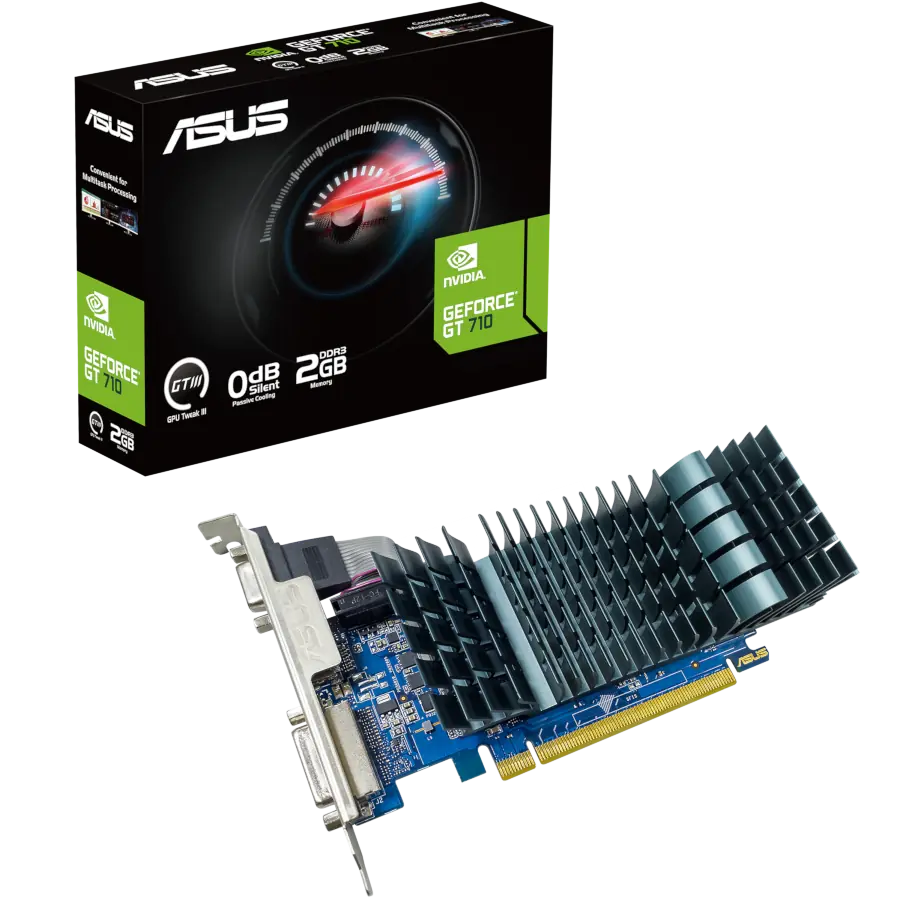 Placa de Video ASUS GT 710 EVO 2GB DDR3 Low Profile PCIe 2.0 64bit VGA DVI HDMI