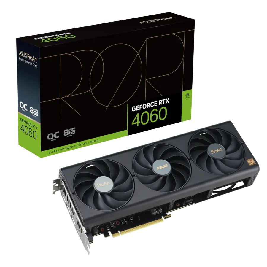 Placa de Video ASUS GeForce RTX 4060 ProArt OC 8GB GDDR6 Studio 128bit PCIe 4.0