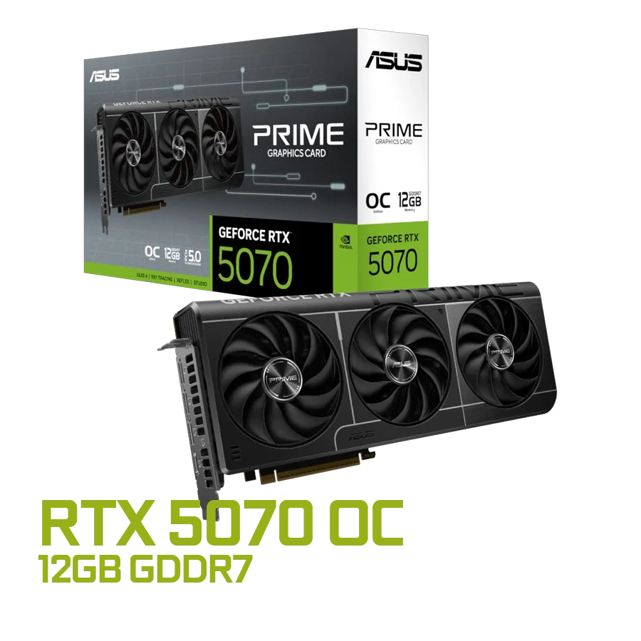 Placa de Video ASUS Prime GeForce RTX 5070 OC 12GB GDDR7 192bit PCIe 5.0