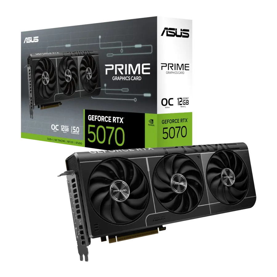 Placa de Video ASUS Prime GeForce RTX 5070 OC 12GB GDDR7 192bit PCIe 5.0