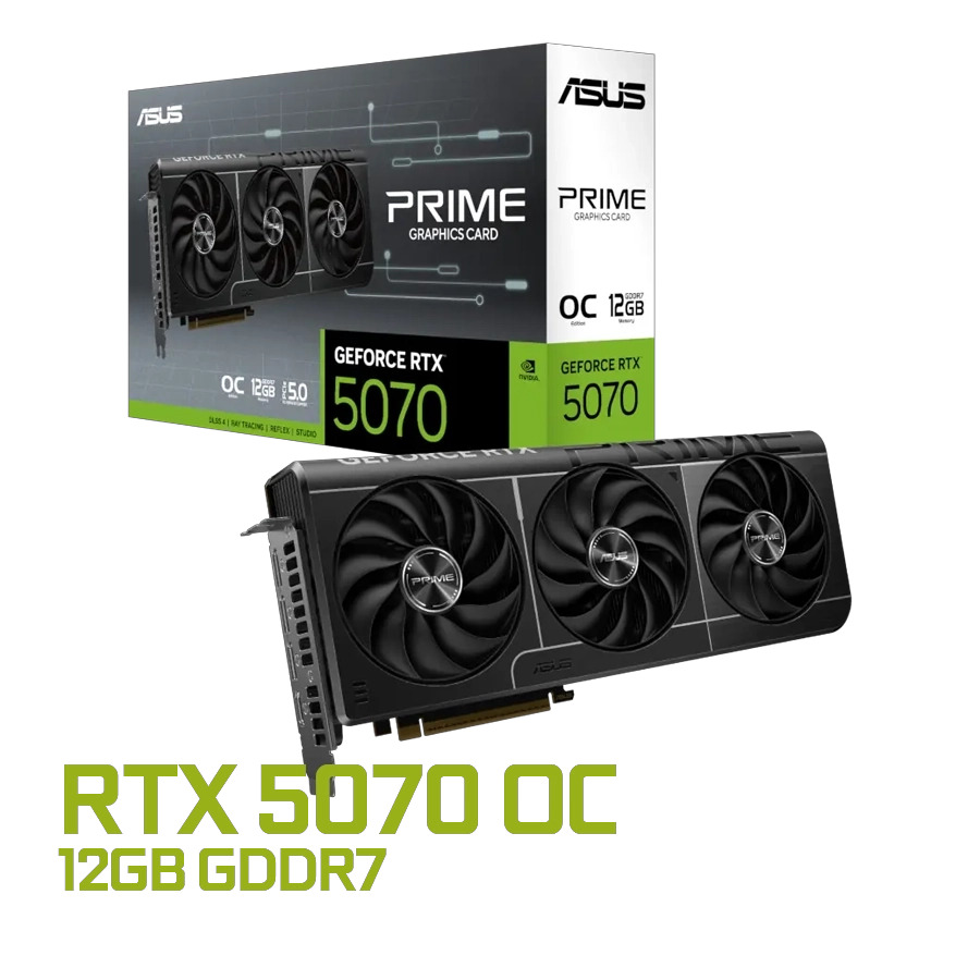 Placa de Video ASUS Prime GeForce RTX 5070 OC 12GB GDDR7 192bit PCIe 5.0