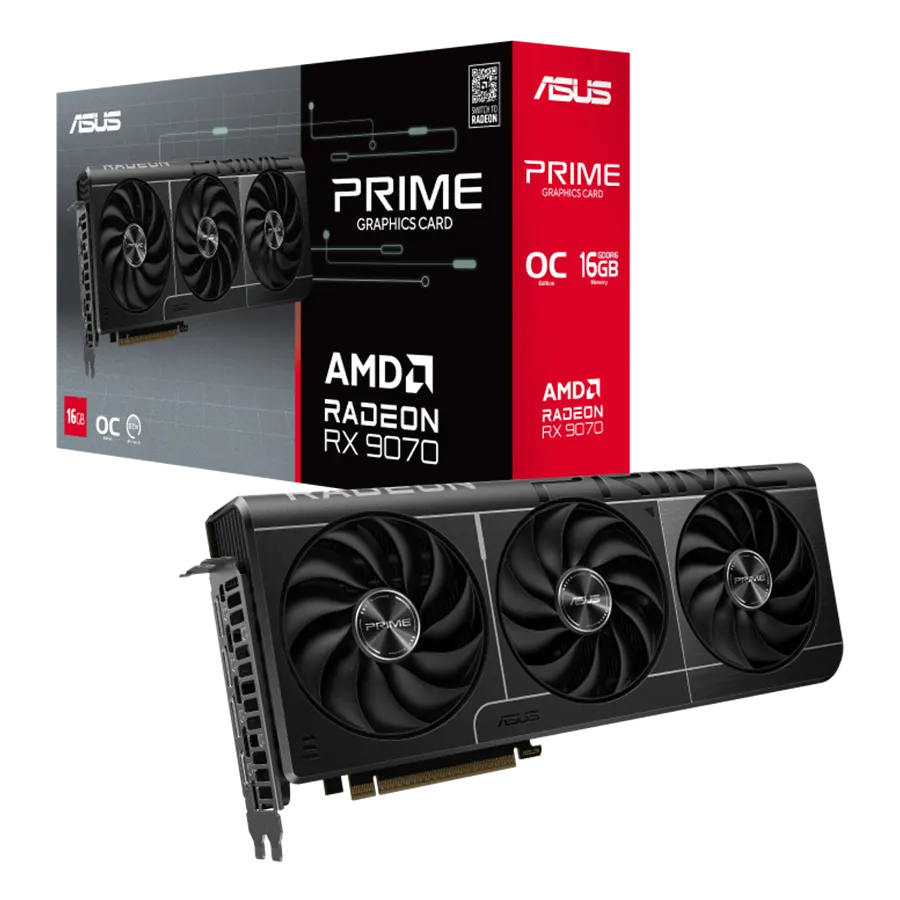 Placa de Video ASUS Prime Radeon RX 9070 OC 16GB GDDR6 256bit PCIe 5.0