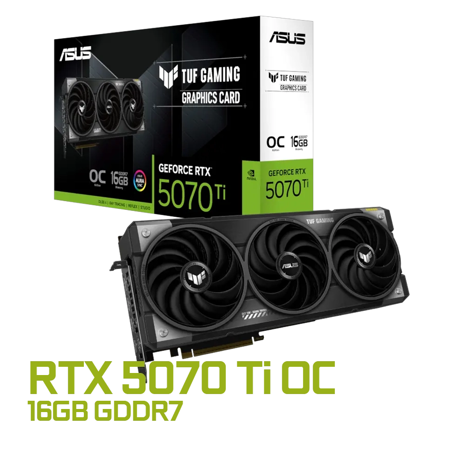 Placa de Video ASUS TUF Gaming GeForce RTX 5070 Ti OC 16GB GDDR7 192bit PCIe 5.0 ARGB