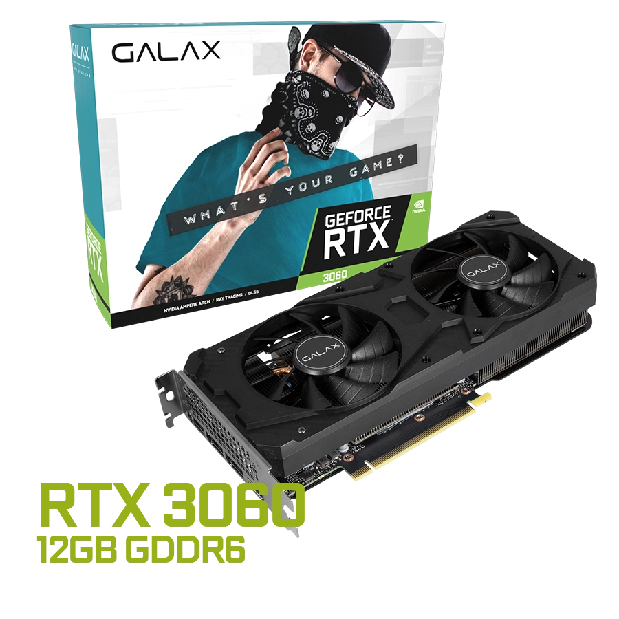 PLACA DE VIDEO GALAX GEFORCE RTX 3060 1-CLICK OC 12GB GDDR6 192BIT PCIE 4.0
