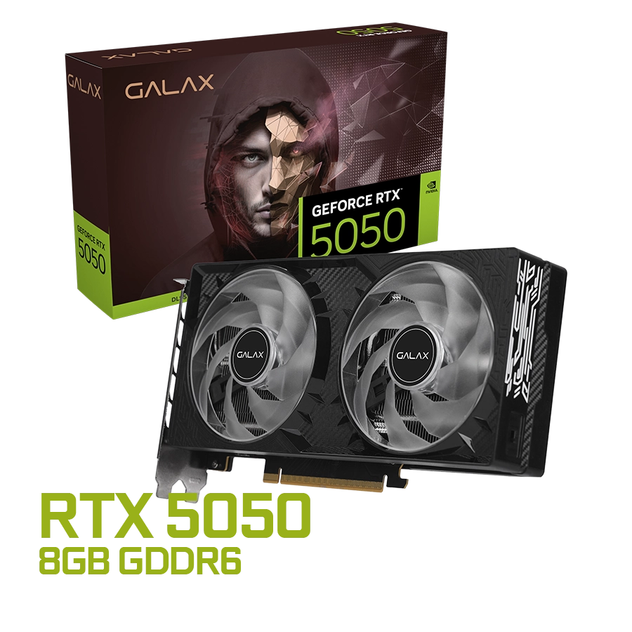 PLACA DE VIDEO GALAX GEFORCE RTX 5050 1-CLICK OC 8GB GDDR6 128BIT PCIE 5.0