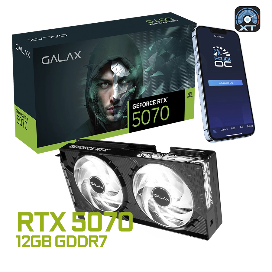 PLACA DE VIDEO GALAX GEFORCE RTX 5070 1-CLICK OC 12GB GDDR7 192BIT PCIE 5.0 + BORDERLANDS 4