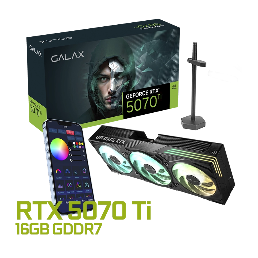PLACA DE VIDEO GALAX GEFORCE RTX 5070 TI EX GAMER 1-CLICK OC 16GB GDDR7 256BIT + BORDERLANDS 4