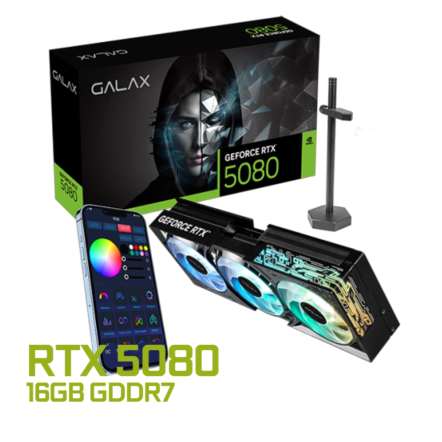 PLACA DE VIDEO GALAX GEFORCE RTX 5080 1 CLICK OC 16GB GDDR7 256BIT PCIE 5.0 + BORDERLANDS 4