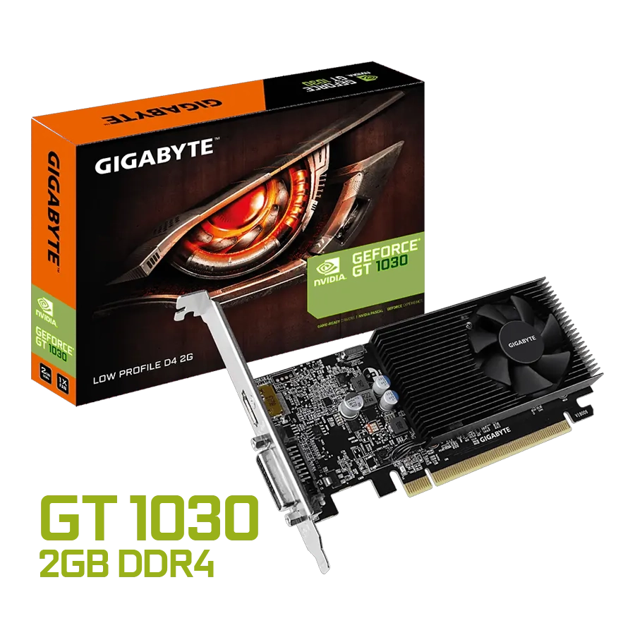 Placa de Video GIGABYTE GT 1030 Low Profile D4 2G 2GB DDR4 64bit DVI-D HDMI