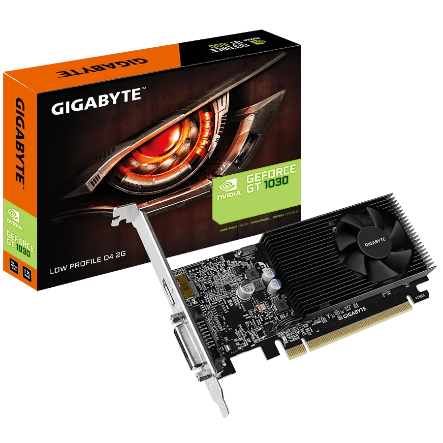 Placa de Video GIGABYTE GT 1030 Low Profile D4 2G 2GB DDR4 64bit DVI-D HDMI
