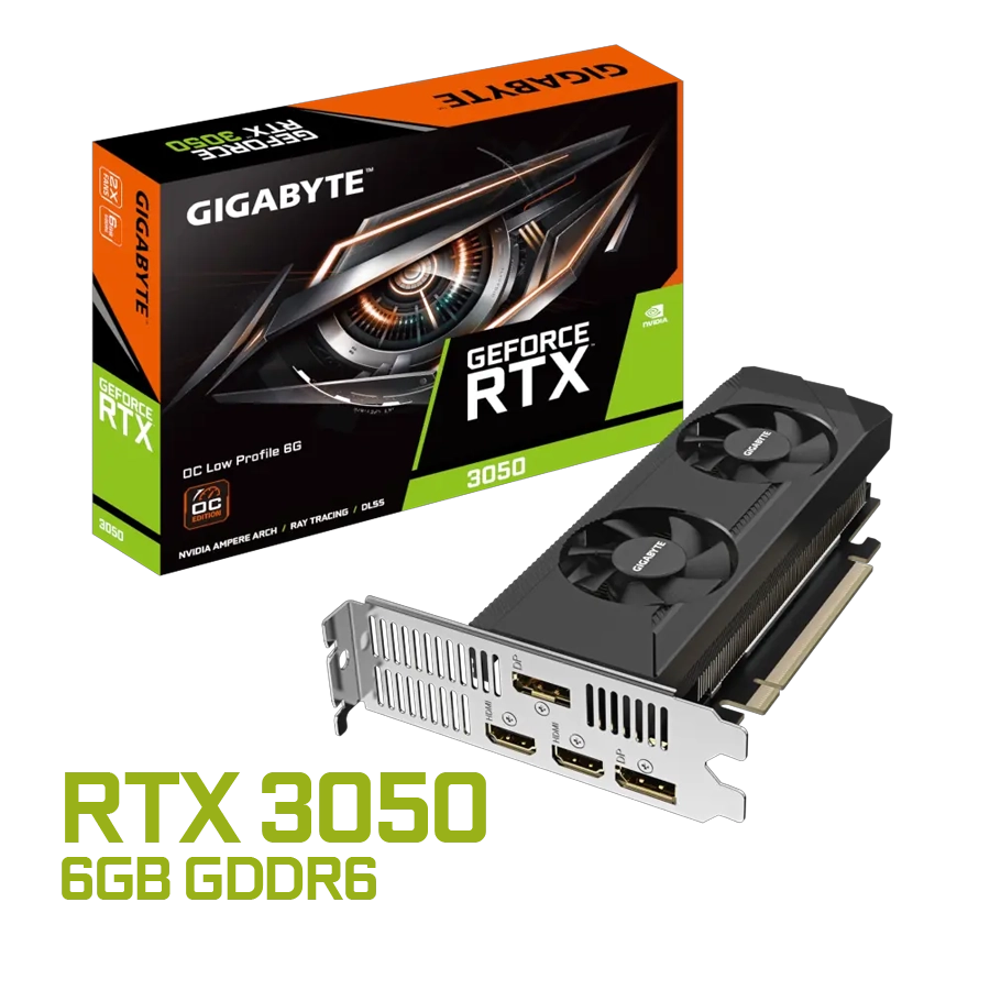 Placa de Video GIGABYTE GeForce RTX 3050 OC Low Profile 6GB GDDR6 96bit PCIe 4.0
