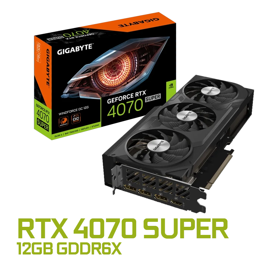 Placa de Video GIGABYTE GeForce RTX 4070 SUPER WINDFORCE OC 12GB GDDR6X 192bit PCIe 4.0