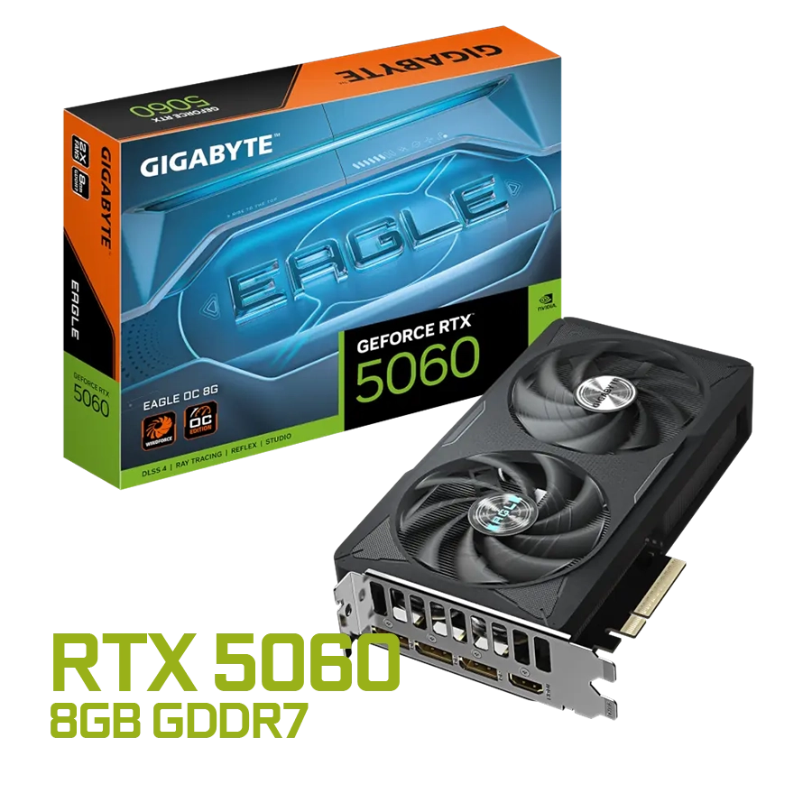 Placa de Video GIGABYTE GeForce RTX 5060 EAGLE OC 8GB GDDR7 128bit PCIe 5.0