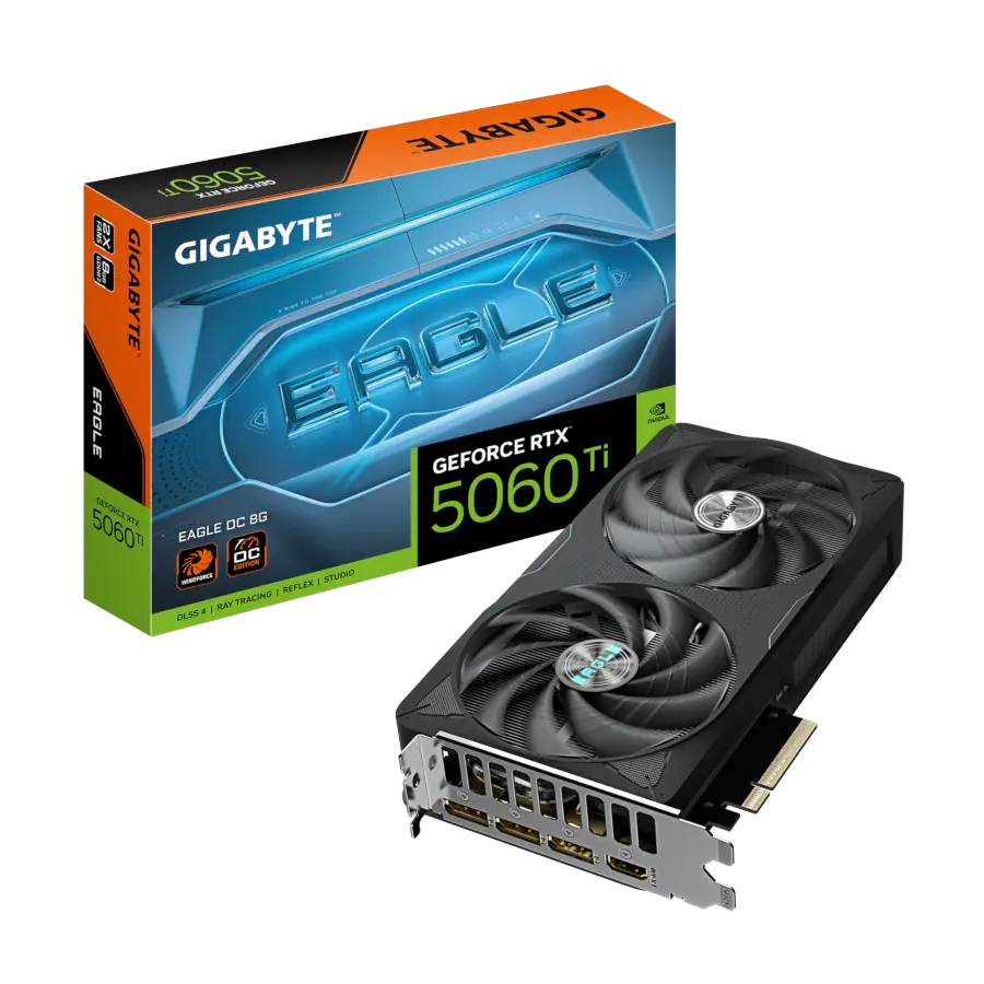 PLACA DE VIDEO GIGABYTE GEFORCE RTX 5060 TI EAGLE OC 8GB GDDR7 128BIT PCIE 5.0