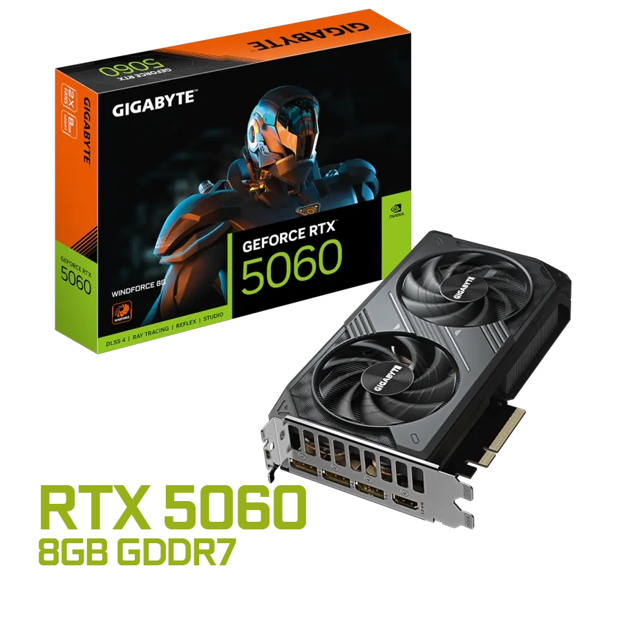 Placa de Video GIGABYTE GeForce RTX 5060 WINDFORCE 8GB GDDR7 128bit PCIe 5.0