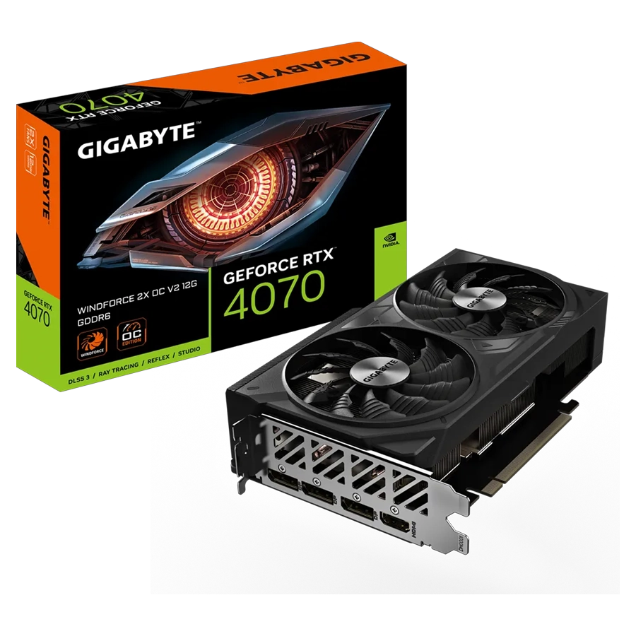 PLACA DE VIDEO GIGABYTE GEFORCE RTX 4070 WINDFORCE 2X OC V2 12GB GDDR6 192BIT PCIE 4.0