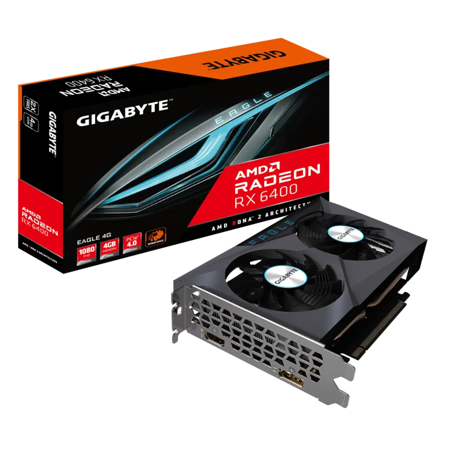 PLACA DE VIDEO GIGABYTE RADEON RX 6400 EAGLE 4GB GDDR6 PCIE 4.0