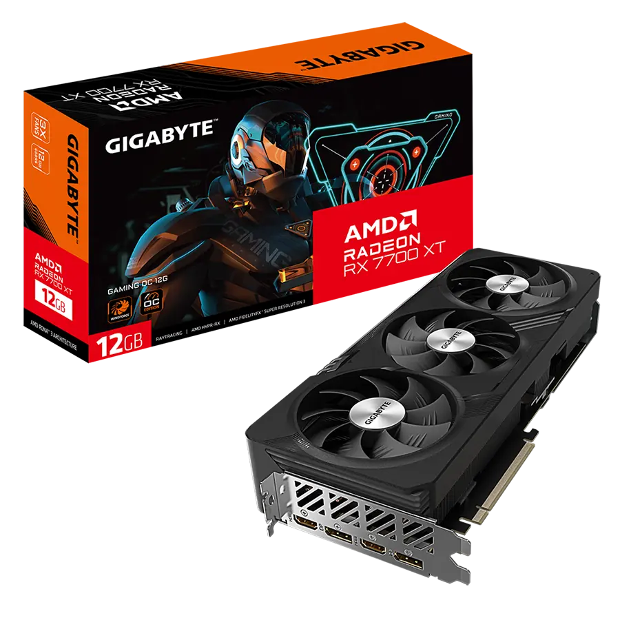 Placa de Video GIGABYTE Radeon RX 7700 XT GAMING OC 12GB GDDR6 192bit PCIe 4.0