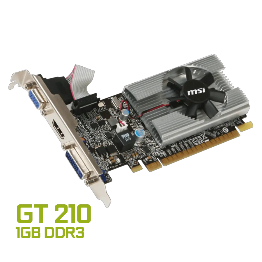 PLACA DE VIDEO MSI GEFORCE N210 GT 210 1GB DDR3 PCIE 2.0 64BIT LOW PROFILE VGA DVI HDMI