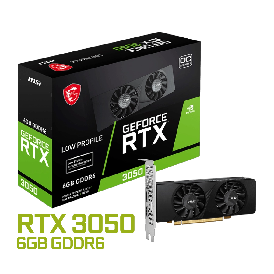 Placa de Video MSI GeForce RTX 3050 LP 6G OC Low Profile 6GB GDDR6 96bit PCI-E 4.0